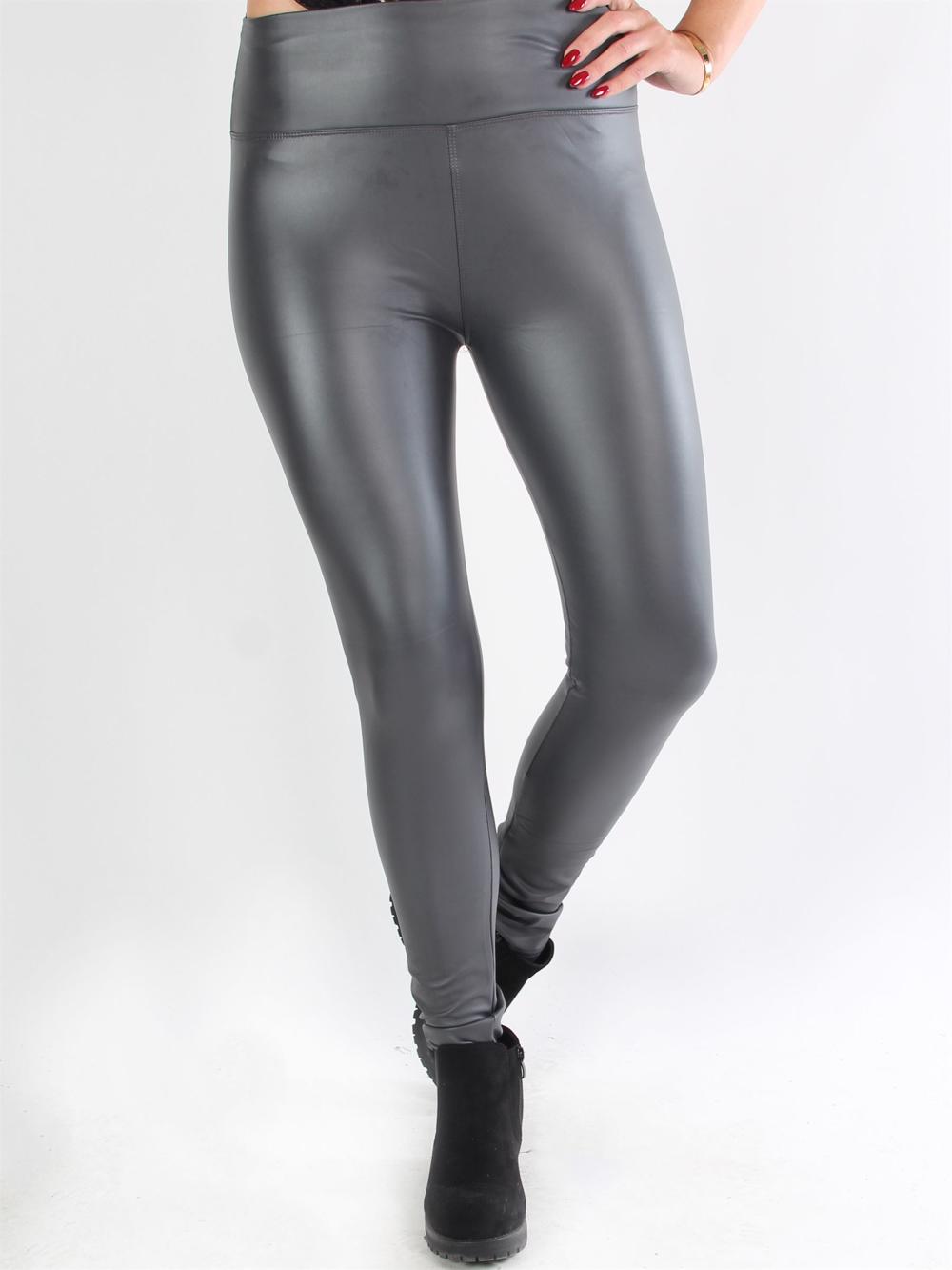 Penny - Armygrønne leggings i læderlook